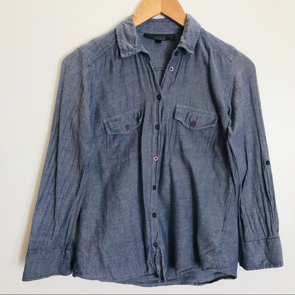 Topshop | chambray button down shirt